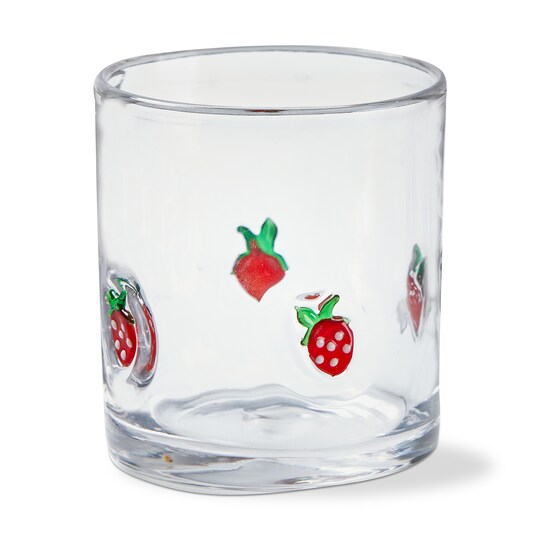Strawberry Dof Glass - 16oz Double Old-Fashioned Drinkware for Everyday Use - Hand Wash - Red Color